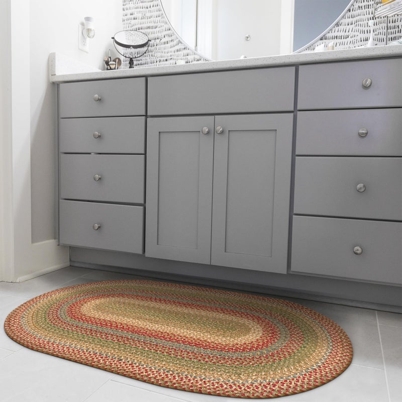 Homespice Azalea Oval Braided Rugs 20x30 - Vibrant Multicolored Rug for Kitchen & Entryways, Durable and Low Maintenance No-Shed Jute - Image 1